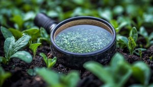 Seedlings under Magnifying Glass Garden Mobile Background Wallpaper 4k