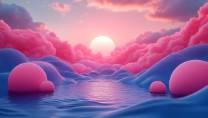 Dreamy Pink Sunset Scenery 4K Desktop Background Mobile Wallpaper