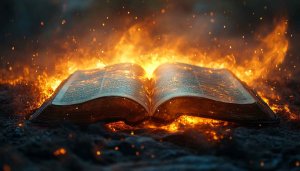 Burning Book Flames Fire HD Wallpaper for Desktop Backgrounds