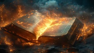 Burning Book 4K Desktop Wallpaper Free Fantasy Glowing Mobile Background