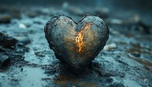 Bleak Heart Mobile Wallpaper: Dark Love Aesthetic 4K Background
