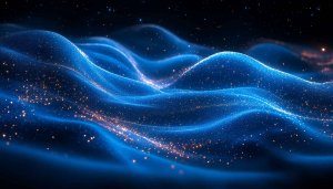 Blue Sparkly Waves Desktop Wallpaper, Night Sky Mobile Background