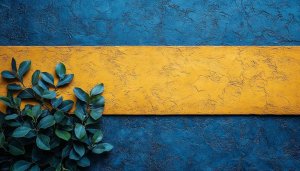 Blue Yellow Textured Mobile Background Aesthetic Plant Desktop Wallpaper
