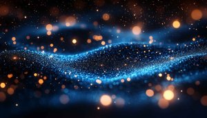 Sparkling Blue Waves 4K Desktop Background, Bokeh Light Wallpaper