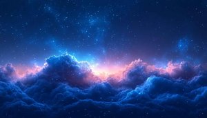 Dreamy Sky Stars Wallpaper, Night Clouds Background, Space 4K Desktop