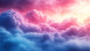 Cotton Candy Sky 4K Desktop Background, Pink Blue Cloudscape