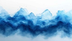 Blue Watercolor Mountain Landscape 4K Desktop Wallpaper Background Free