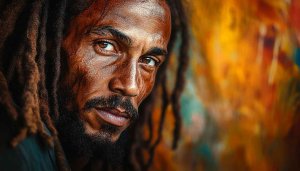 Bob Marley Dreadlocks Portrait Art Free Mobile Background Wallpaper