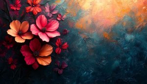 Floral Oil Painting Texture Background, Artistic Mobile Wallpaper Free