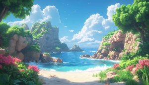 Tropical Island Beach Scenery 4K Desktop Mobile Wallpaper Free