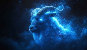 Electric Blue Capricorn Astrology 4K Wallpaper for Desktop and Mobile