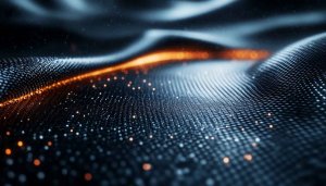 Abstract Technology Background Mobile Wallpaper with Glowing Orange Line