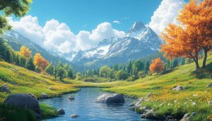 Scenic Mountain River View 4K Desktop Wallpaper Background