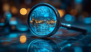 Magnifying Glass Globe World Map Desktop Background 4K Wallpaper