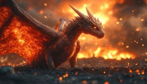 Fiery Dragon 4K Wallpaper - Fantasy Art Background - Mobile
