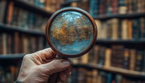 Antique Globe Magnifying Glass Desktop Background Travel Theme Wallpaper