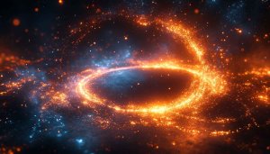 Sparkling Galaxy Ring Nebula Space Art 4K Desktop Wallpaper