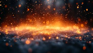 Sparkling Orange Particle Explosion, Abstract Desktop Background, Free Wallpaper