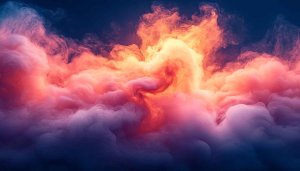 Abstract Clouds Wallpaper, Pink and Orange Smoke, 4K Desktop Background
