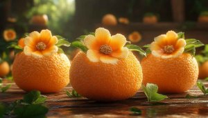 Orange Blossom Fruit Art 4K Desktop Background Mobile Wallpaper