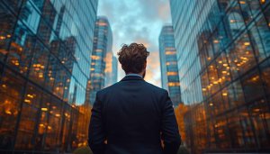 Ambitious Businessman Urban Landscape Mobile Wallpaper 4K Desktop Background