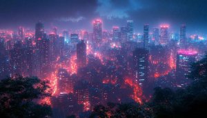 Neon Cityscape Mobile Wallpaper Free 4K Desktop Backgrounds