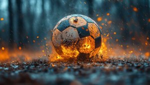 Burning Soccer Ball 4K Desktop Wallpaper Free Mobile Background