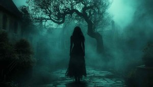 Spooky Woman Silhouette Mobile Wallpaper Creepy Halloween Desktop Background