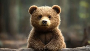 Cute Brown Bear Cub Wallpaper 4K Desktop Background Free