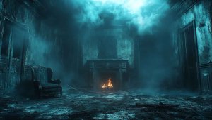 Creepy Haunted House Room 4K Desktop Background Mobile Wallpaper