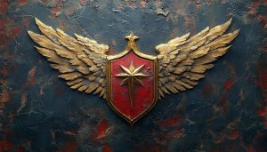 Golden Wings Shield Crest 4K Desktop Wallpaper Art Illustration
