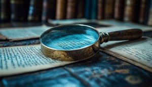 Antique Magnifying Glass and Book 4K Desktop Wallpaper Background