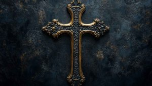 Ornate Golden Cross Christian Wallpaper for Desktop Backgrounds HD