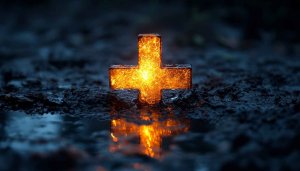 Glowing Cross Reflection Free Mobile Wallpaper 4K Desktop Background