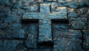 Textured Stone Cross Mobile Wallpaper, Christian 4K Desktop Background