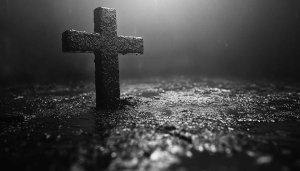 Black and White Christian Cross Mobile Wallpaper Background Art