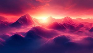 Vibrant Pink Mountain Sunset 4K Desktop Background Mobile Wallpaper Free