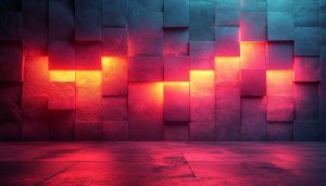 Abstract Illuminated Block Wall Texture 4K Desktop Background Wallpaper