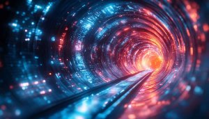Abstract Data Tunnel 4K Desktop Background Cyberpunk Mobile Wallpaper