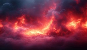 Dramatic Red Clouds Wallpaper, Fiery Sky 4K Background for Desktop