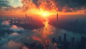 Stunning Sunrise Cityscape Mobile Wallpaper Free 4K Desktop Background