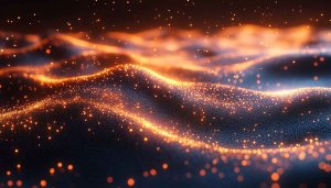 Abstract Orange Sparkling Waves 4K Desktop Mobile Wallpaper Free