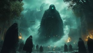 Fantasy Horror Creature 4K Mobile Wallpaper, Dark Fantasy Castle Background