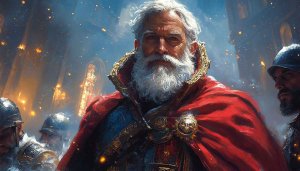 Medieval Santa Claus Warrior Art 4K Wallpaper Desktop Background