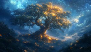 Enchanted Tree 4K Wallpaper, Fantasy Landscape Desktop Backgrounds Free