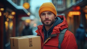 Delivery Man Portrait 4K Desktop Background and Mobile Wallpaper
