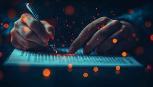Signature Document Pen Writing Cinematic Background, Free Desktop Wallpaper