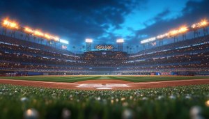 Baseball Stadium at Night Mobile Wallpaper 4K Desktop Background
