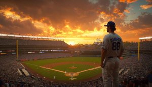 Baseball Stadium Sunset Wallpaper, 4K Sports Background, Crowded Game
