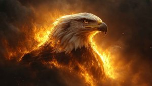 Fiery Eagle 4K Desktop Background - Free Wildlife Wallpaper